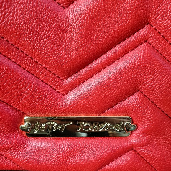 BETSEY JOHNSON | Zig Zag Pattern Sparkle Black Bow Gold Chain Crossbody Handbag - Picture 14 of 16